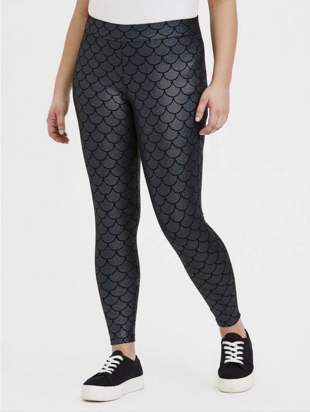 Torrid Mermaid Foil Leggings Full Length Metallic Multicolor Scales - 1X 14/16
